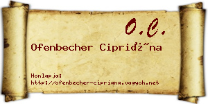 Ofenbecher Cipriána névjegykártya